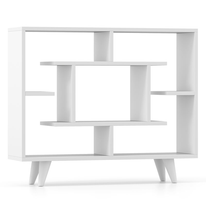 Modern Geometric Bookcase with Anti-Tip Kit &ndash; 5-Tier Storage Display Shelf