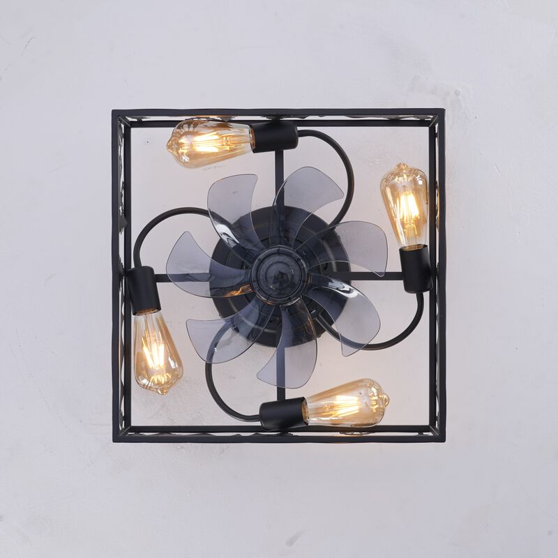 Square Flush Mount Bladeless Caged Ceiling Fan image number 4