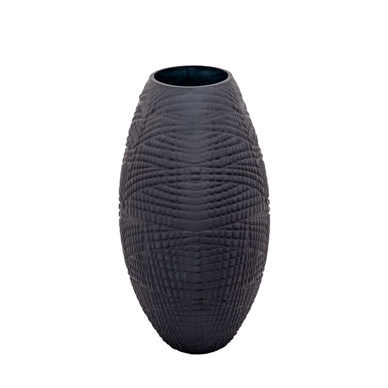 Glass 10"h Textured Vase image number 2