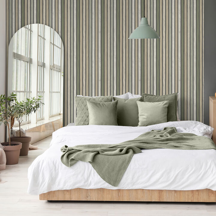 Vintage Slatwork Wallpaper