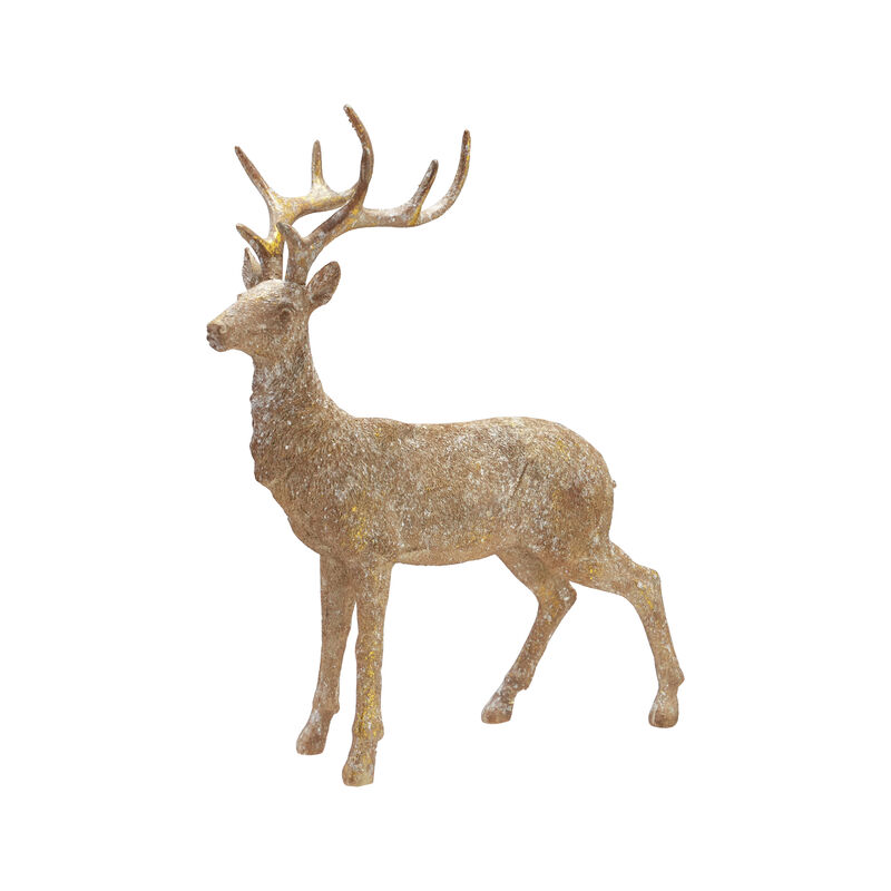 Artisan Brown Polyresin Standing Deer Figurine image number 0