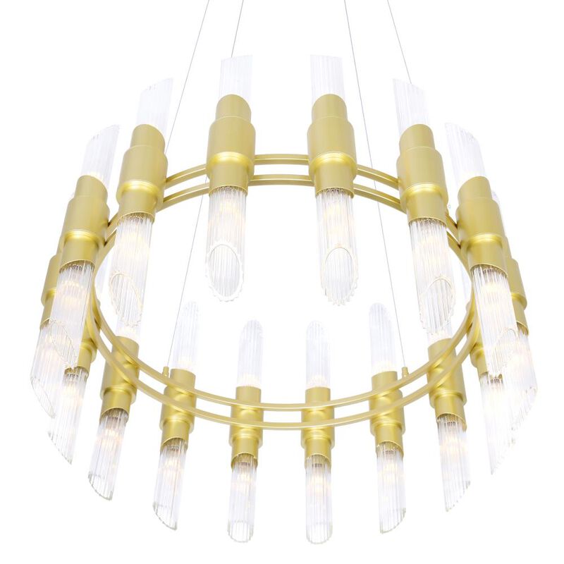 Croissant 32 Light Chandelier With Satin Gold Finish
