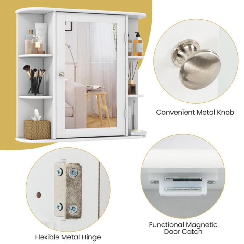 Hivvago Wall-Mounted Bathroom Mirror Cabinet with Storage Shelves