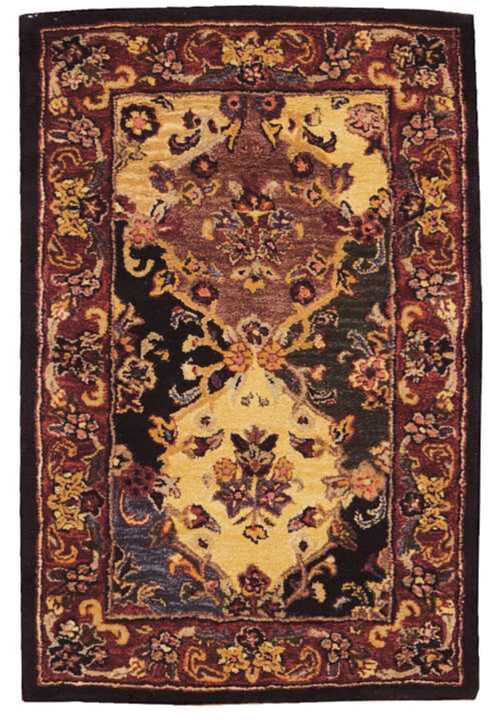 HomeRoots Wool Floral Area Rug