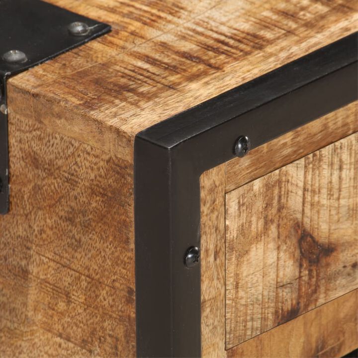 vidaXL Bedside Cabinet 16.9"x11.8"x20" Solid Rough Mango Wood