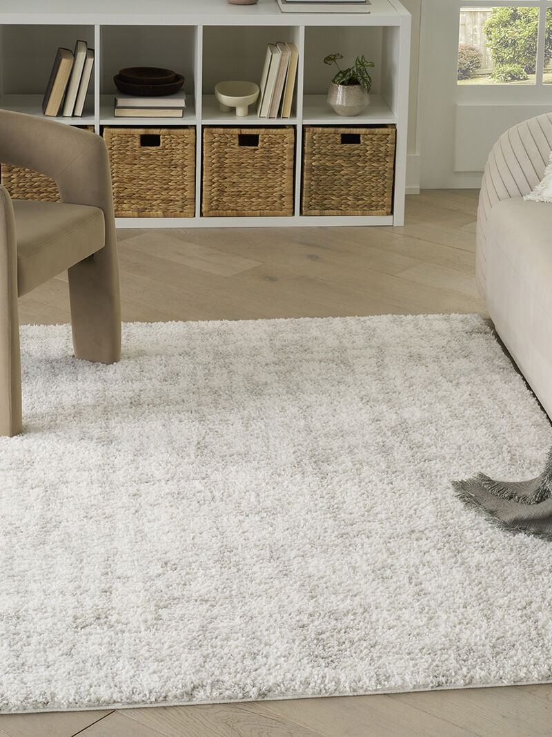 Modern Shag MMD06 Ivory/Gray 3'11" x 5'11" Rug