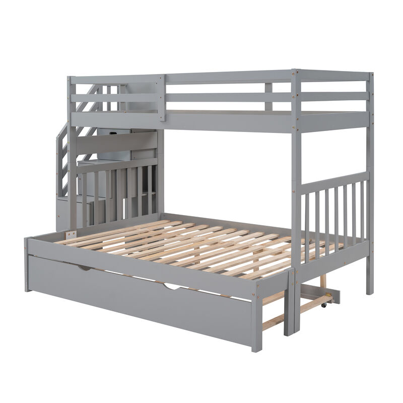 Merax Full Bunk Bed with Twin Size Trundle