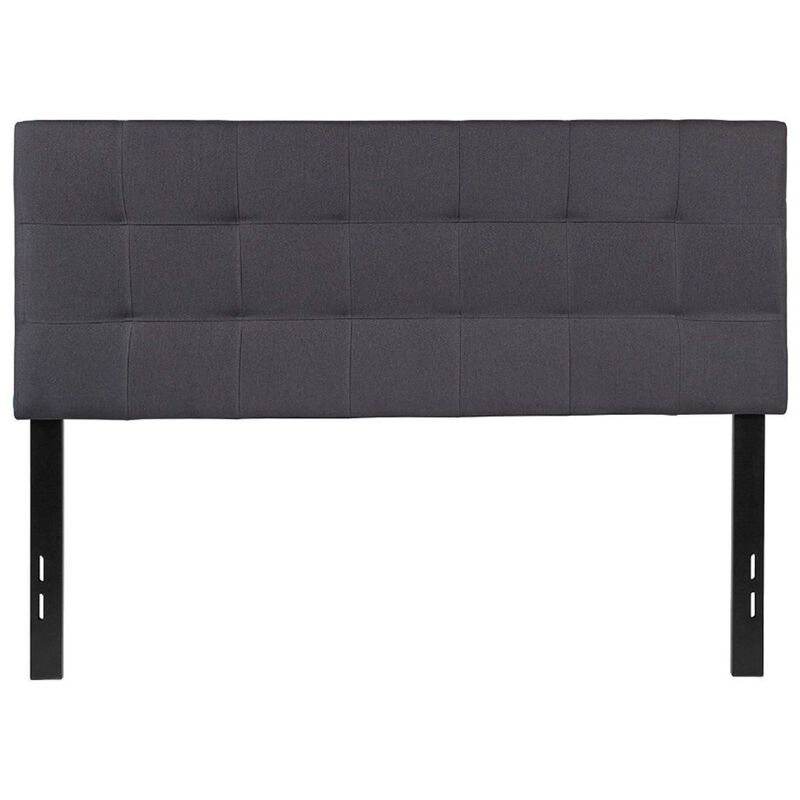 Hivvago Full size Dark Grey Fabric Linen Upholstered Panel Headboard