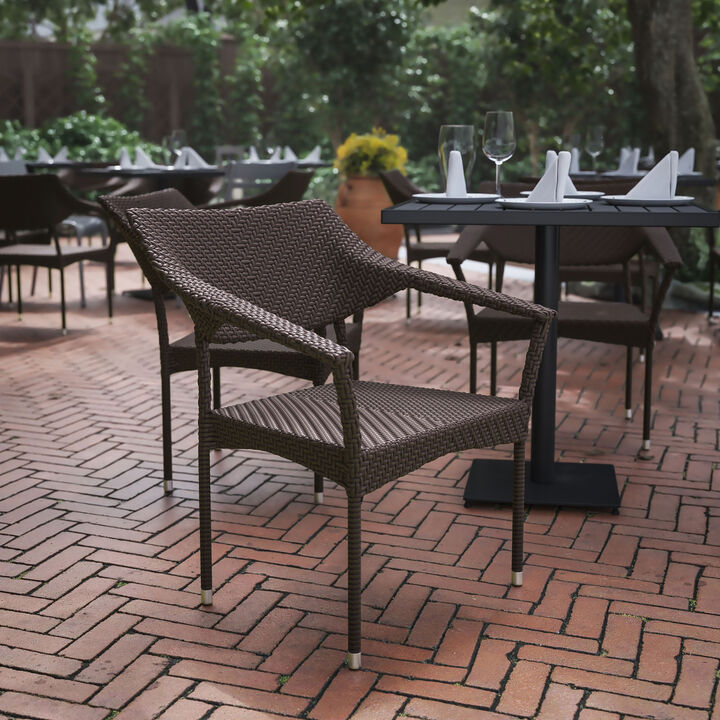 Espresso Patio Stack Chair