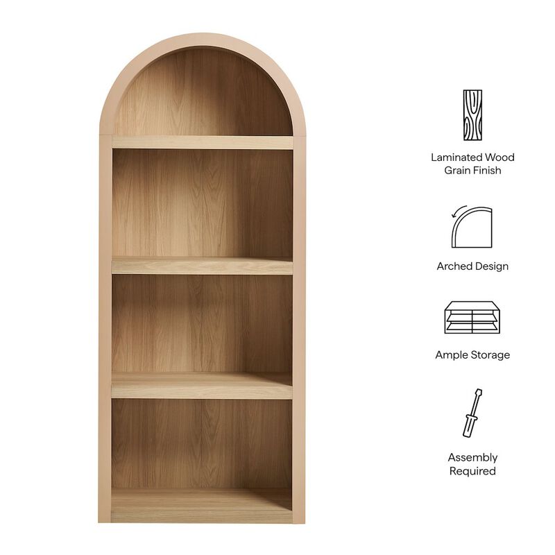 Caleb 4 Arched Display Shelf Bookcase image number 1