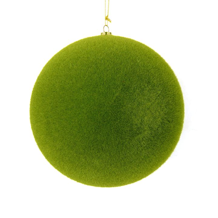 Vickerman Moss Green Flocked Ball Ornament -