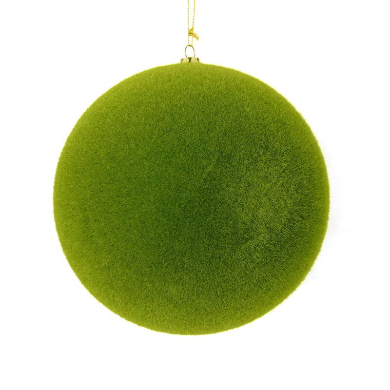 Vickerman Moss Green Flocked Ball Ornament - image number 0