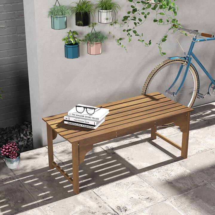 Hivvago Curved Seat Wooden Outdoor Bench for Patio