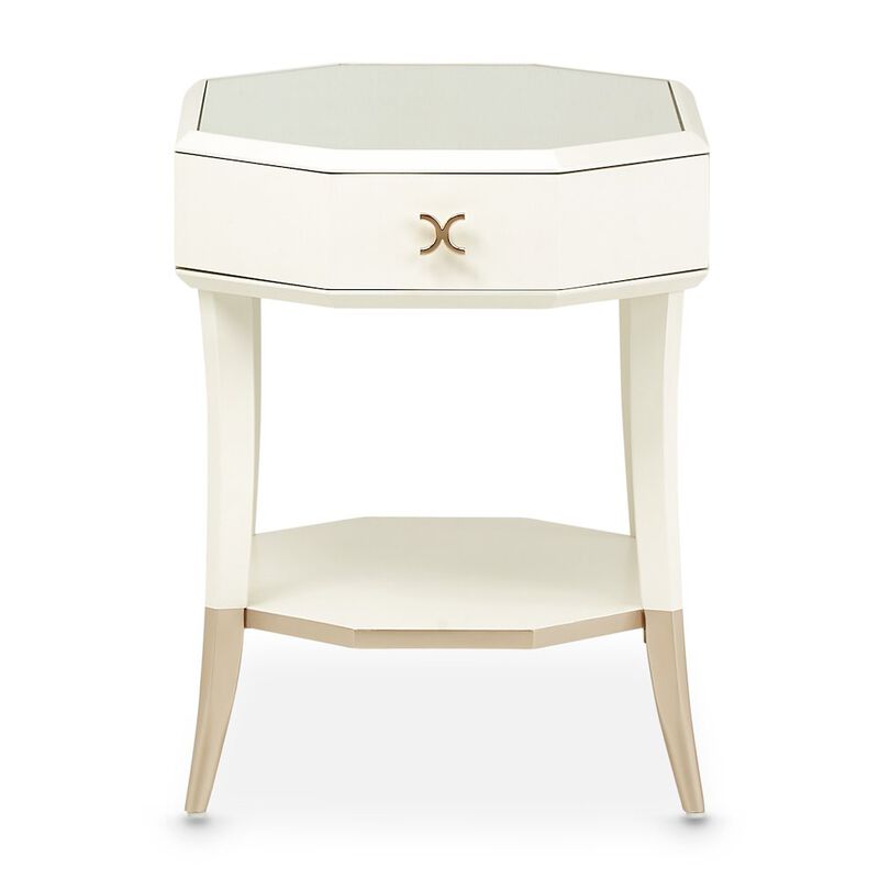 Michael Amini La Rachelle Octagonal End Table - Champagne