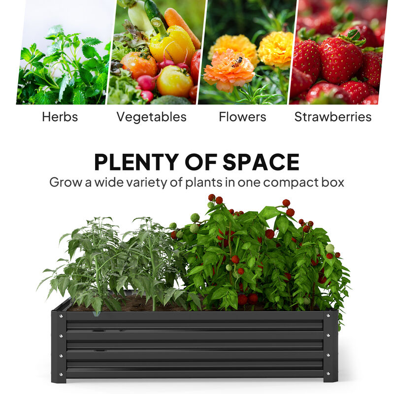Hivvago 4' x 4' Garden Bed with Durable Metal Construction image number 3