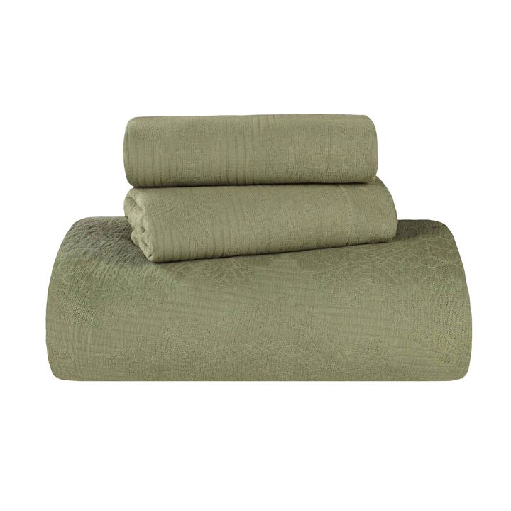 Soft Cotton Matelasse Bedspread Set, Lightweight Textured Bedding
