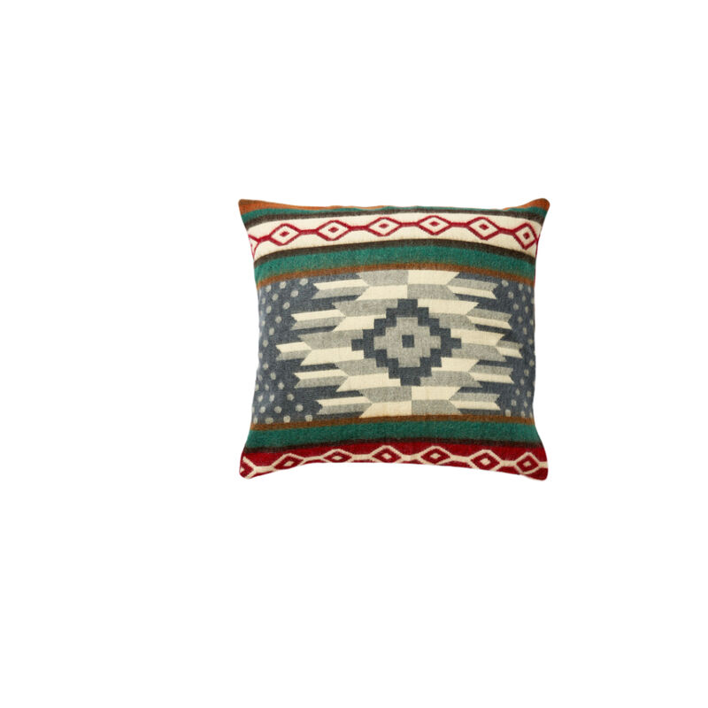 HomeRoots 20" Blue And Ivory Southwestern Throw Pillow Cover image number 0