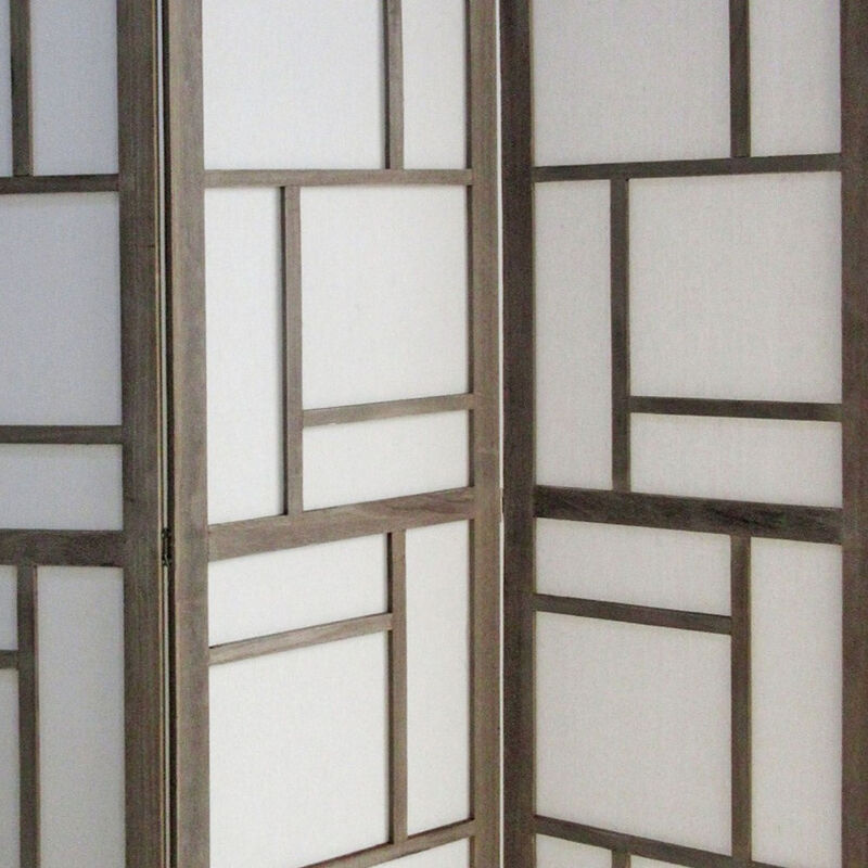 Wood and Fabric 3-Panel Screen Room Divider for Stylish Privacy and Space Separation