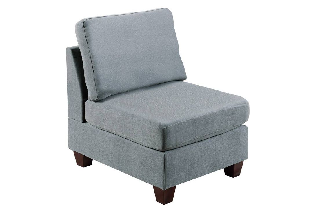 Streamdale Living Room Furniture Armless Chair Linen Like Fabric 1 Piece