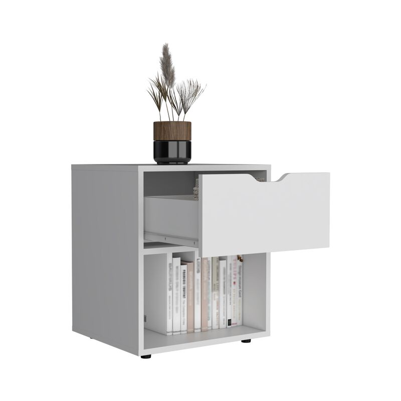 Aberdeeen 19.7-Inch High Nightstand End Table with Open Shelf