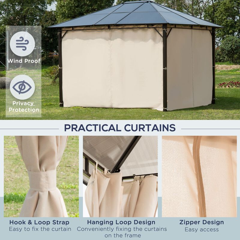 Durable Garden Shelter: 10'x12' Hardtop Gazebo with Polycarbonate Roof