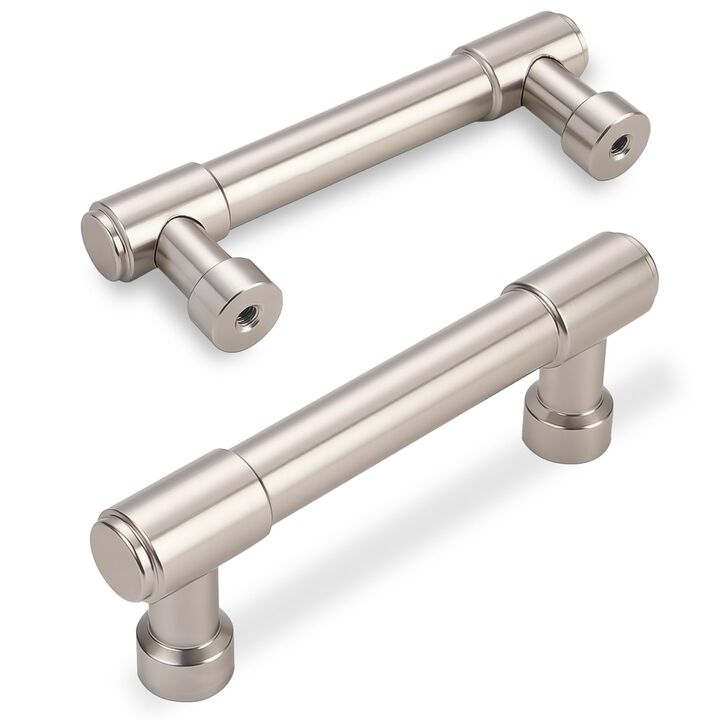Amasideca 10 Pack Brushed Satin Nickel Cabinet Pulls 3 Inch(76mm) Hole Centers Kitchen Cabinet Handles Drawer Pulls