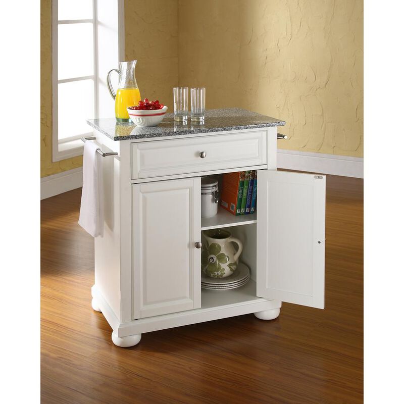 Alexandria Granite Top Portable Kitchen Island/Cart