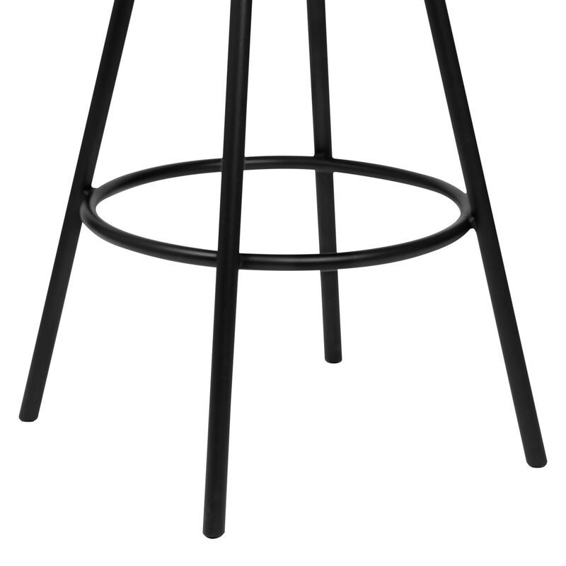 Dover  Counter Height Barstool in Matte Black Finish and Black Faux Leather