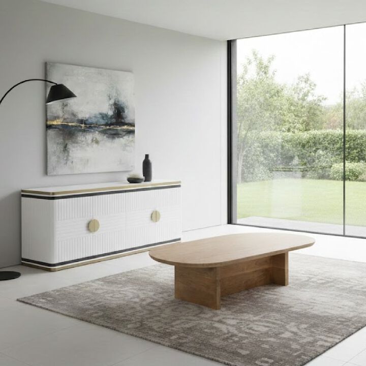 Travertine Freeform Coffee Table | OROA Modern Chisholm