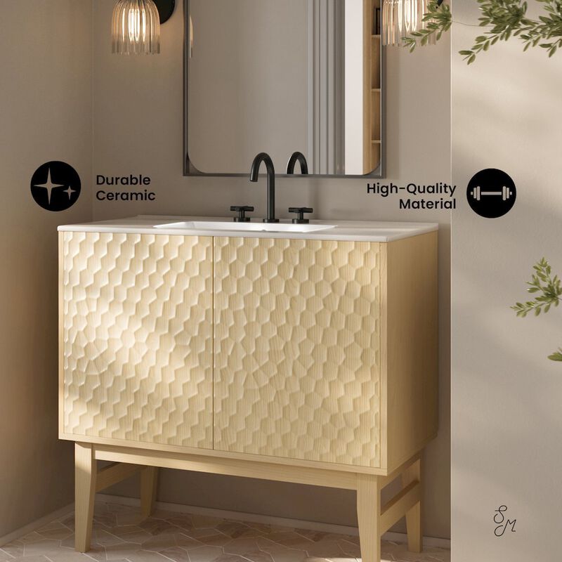 36" Freestanding Bathroom Vanity with 3-Hole Widespread Sink Top image number 2