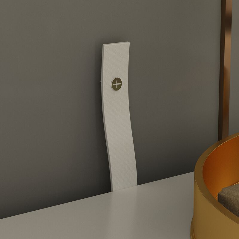 16.1 in. D x 30.7 in. H High Gloss White Wood 6-Drawer 45.3 in. W Chest of Drawers Storage Cabinet Modern Style