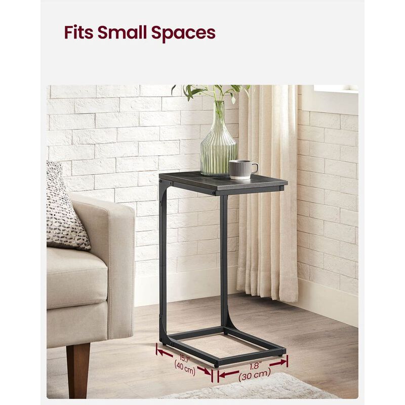 C-Shaped End Table Contemporary Design with Sleek and Versatile Functionality
