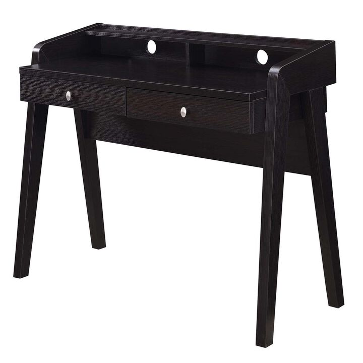 Convenience Concepts Newport Deluxe 2 Drawer Desk with Shelf, Espresso