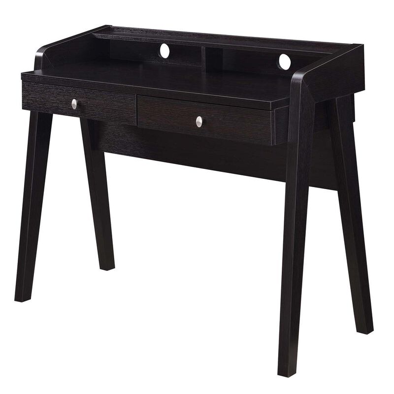 Convenience Concepts Newport Deluxe 2 Drawer Desk with Shelf, Espresso