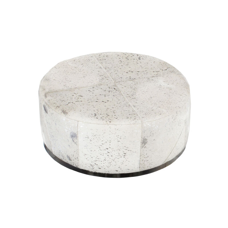 Safari Steel Cowhide Ottoman image number 0