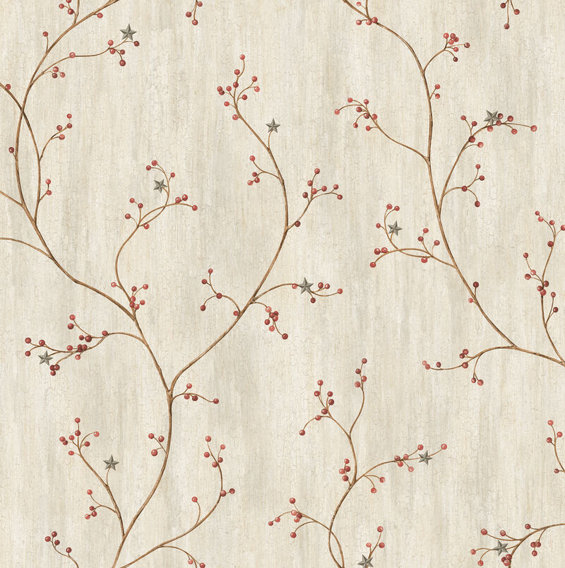 Justine Light Grey Berry Trail Wallpaper image number 0