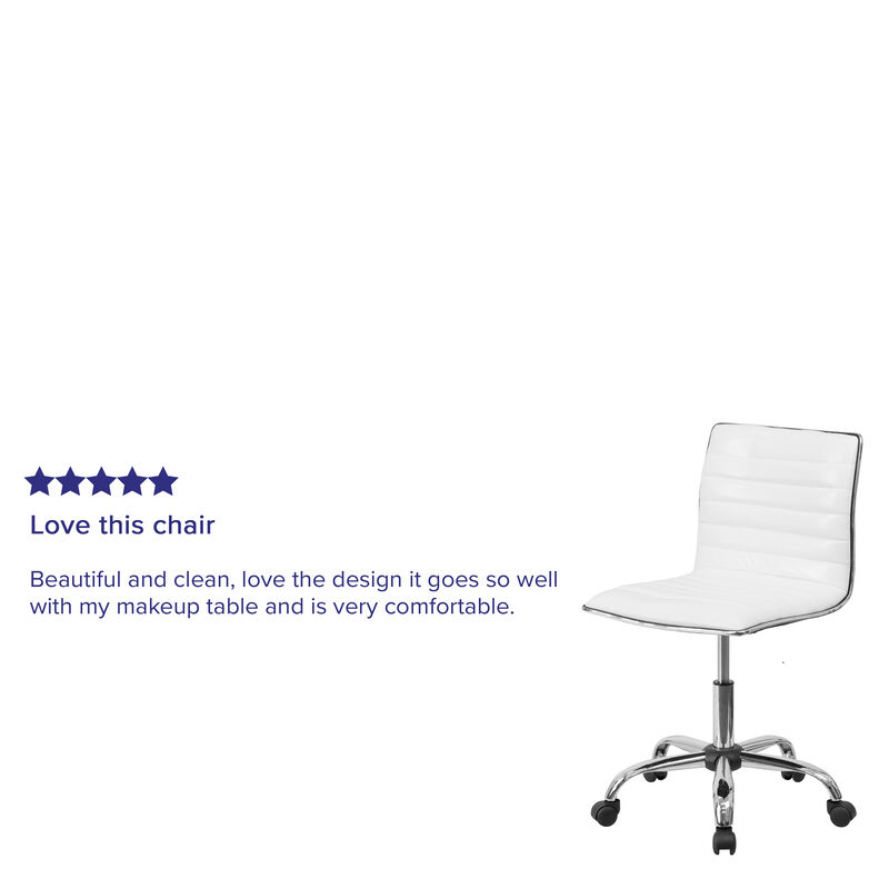 Alan Low Back Designer Armless Ribbed Swivel Task Office Chair image number 2