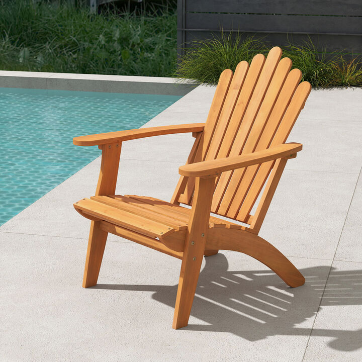 Heavy Duty Acacia Wood Patio Chair Outdoor Seating 400 lbs Weight Capacity