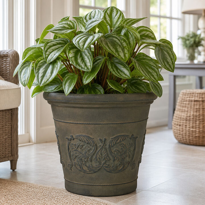 Sunnydaze Arabella Polyresin Planter with UV-Resistant Finish
