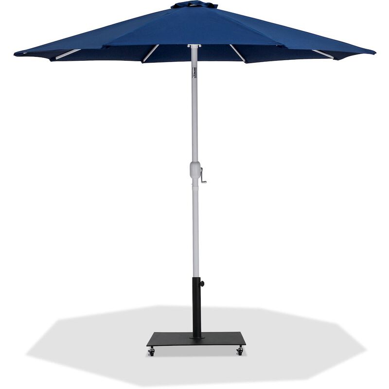 Meridian Furniture Fiji Navy Fabric / Matte Black Aluminum Patio Umbrella with Base Sets