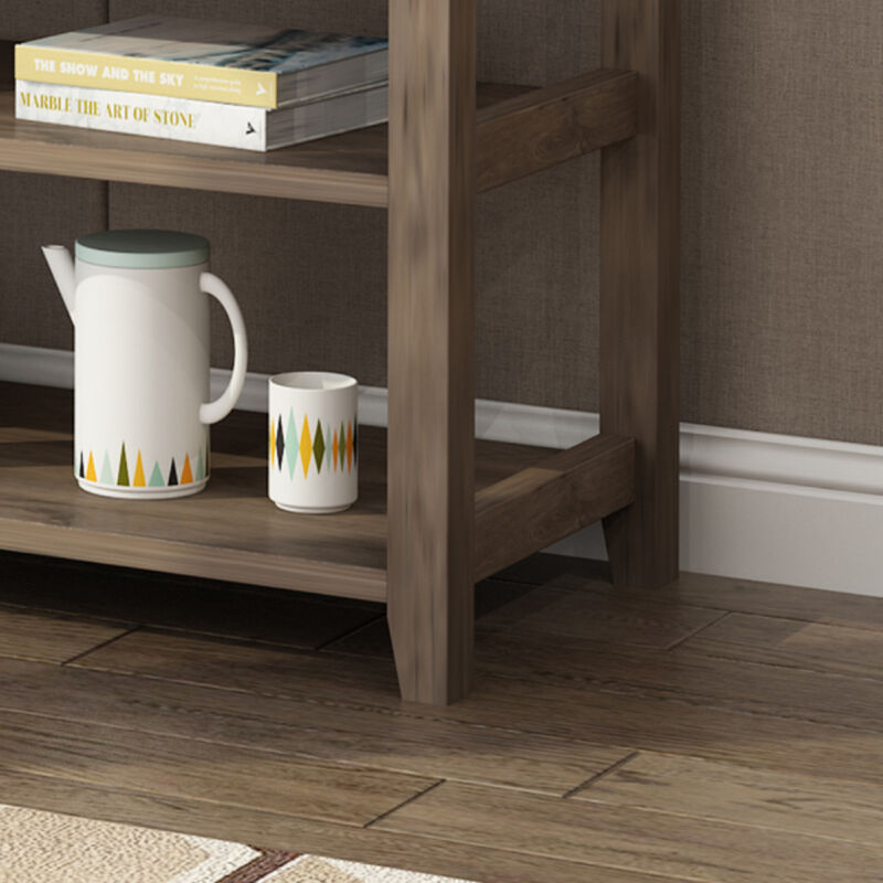 Entryway Console Table with Wood Frame, 3 Drawers, and 2 Open Shelves for Storage