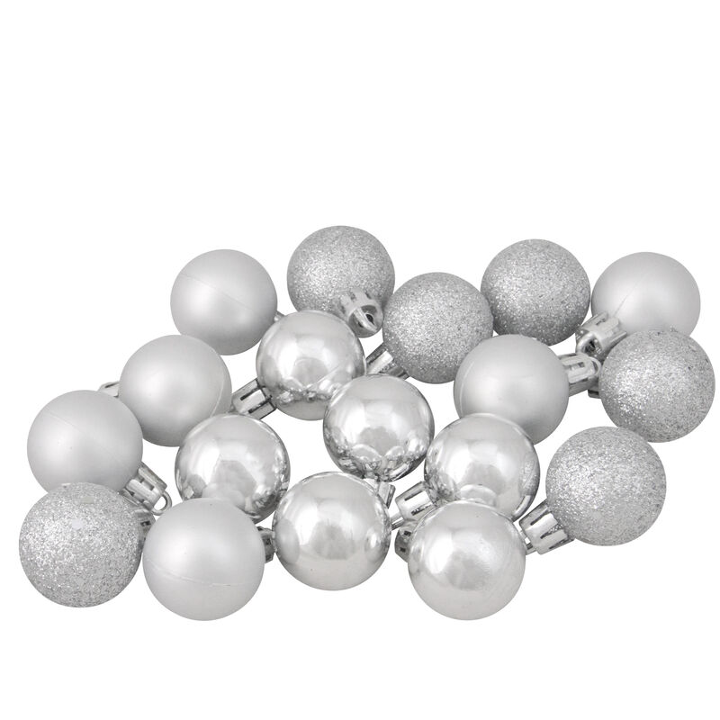 18ct Silver Splendor Shatterproof 4-Finish Christmas Ball Ornaments 1.25" (30mm) image number 0