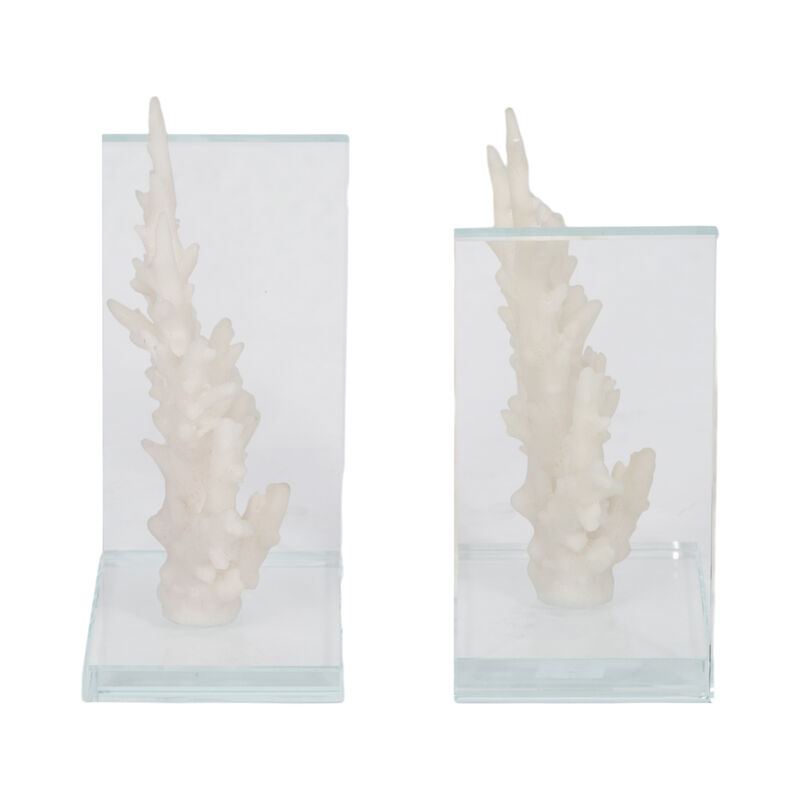 S/2 7" Coral On Glass Bookends image number 4