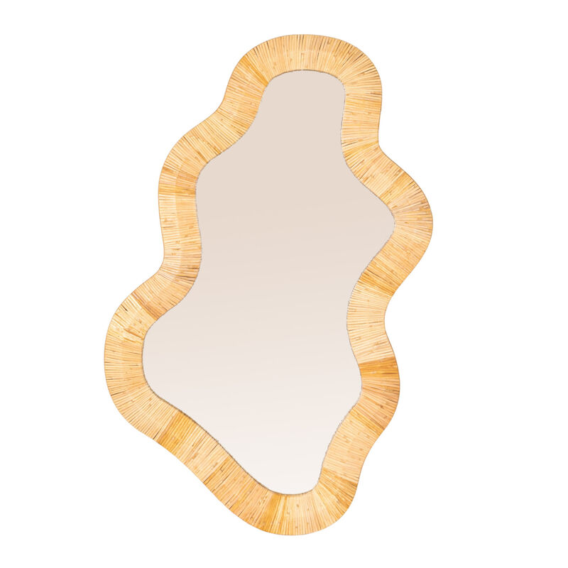 Wavy Rattan Wall Mirror image number 3