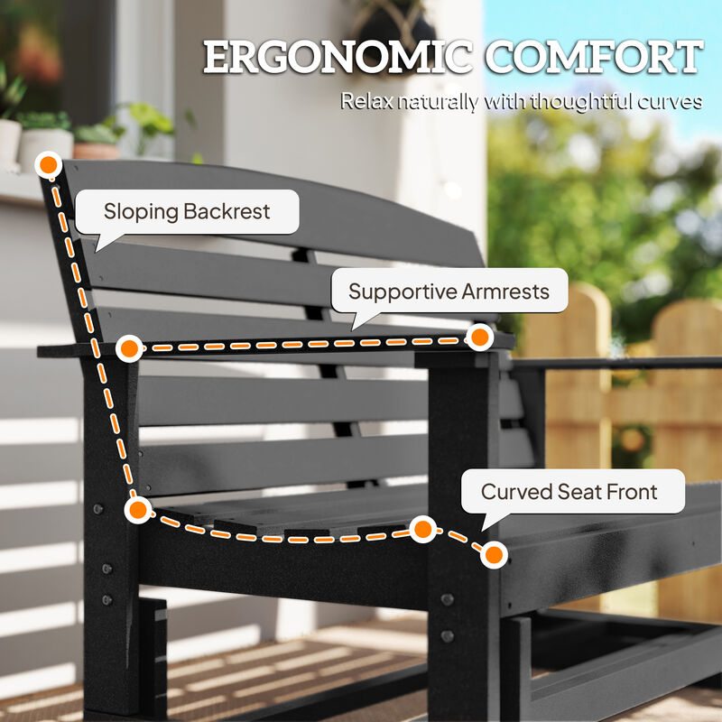 Hivvago Two-Person Outdoor Glider Chair image number 7