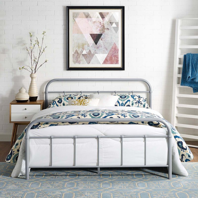 Modway Furniture  36.5 x 84.5 in. Maisie Queen Stainless Steel Bed Frame image number 1