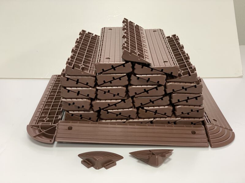 Interlocking Deck Tiles Corner Trim Pieces (30 Pcs+4 Corners), Waterproof, Easy Snap Edge Sealing Strips image number 1