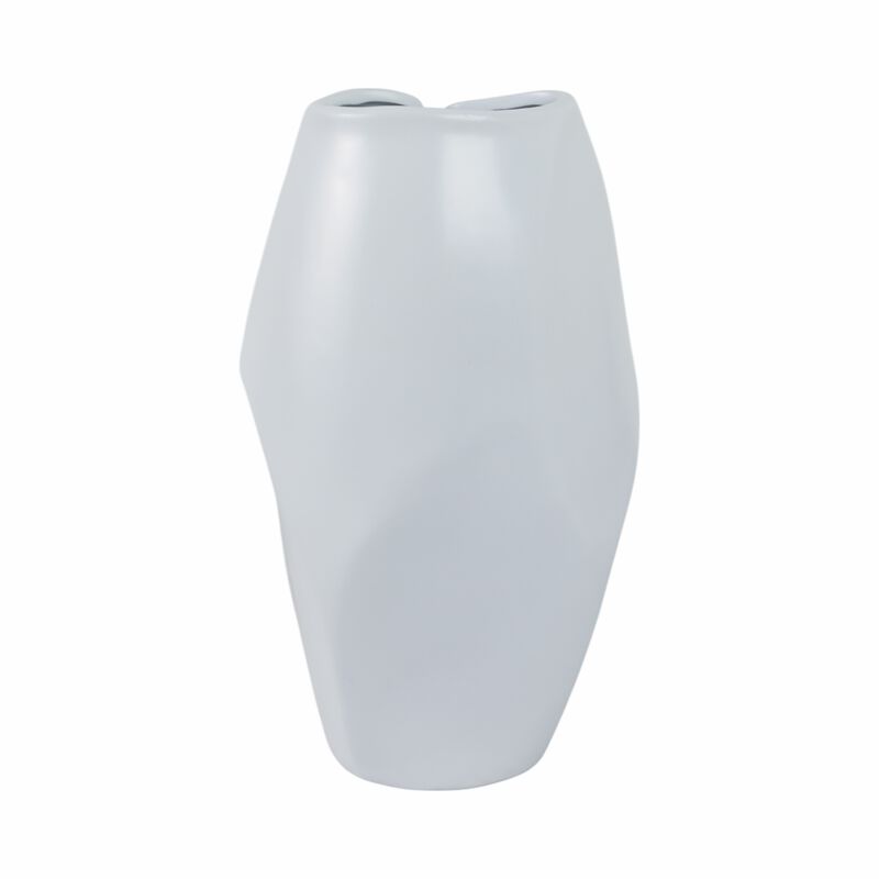 Cer, 14"h Abstract Vase, White image number 3