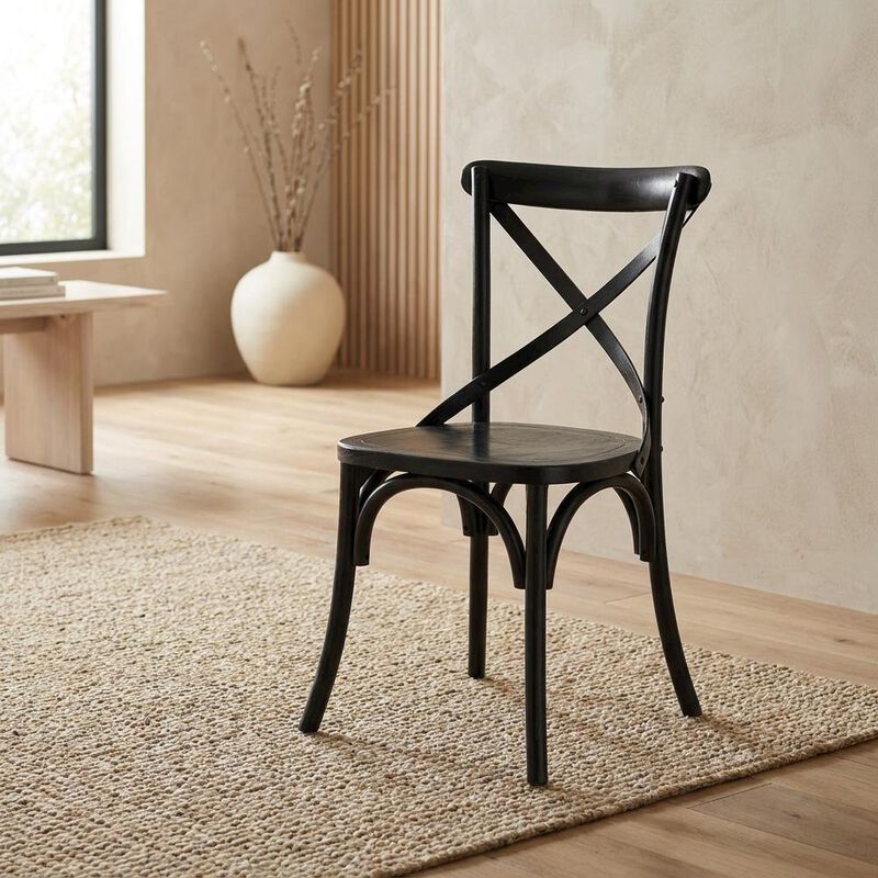 Solid Wood Dining Side Chair with Cushioned Seat for Dining Room, White image number 5