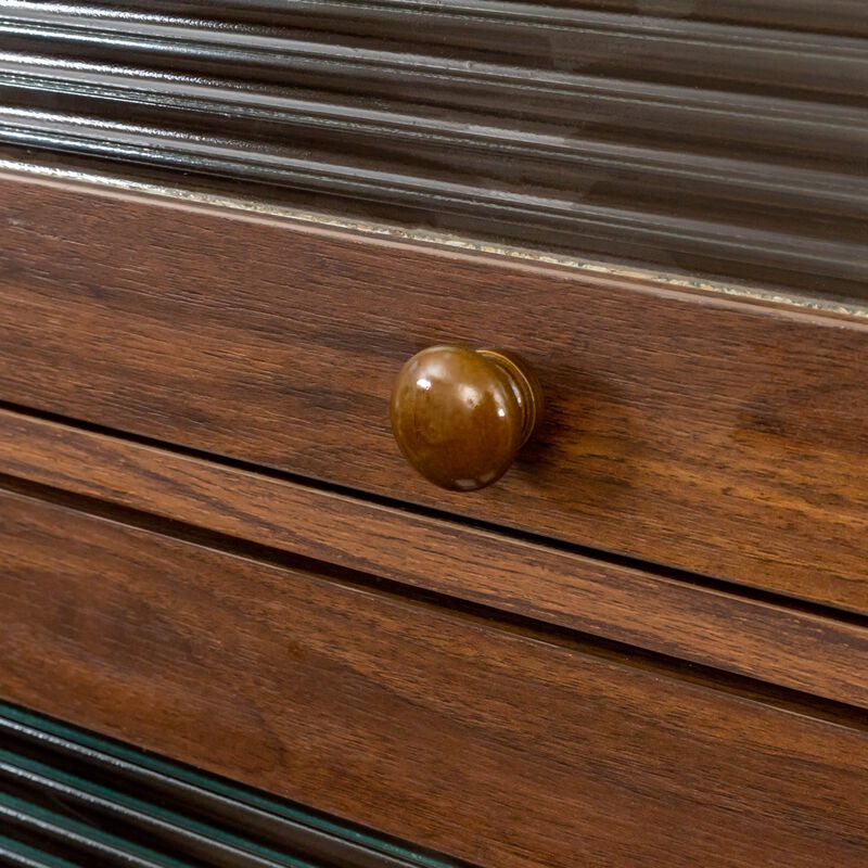 Clihome Bookcase Contemporary Closed Back Glass Doors Office Storage Cabinet Floor-to-Ceiling Low Cabinet Bookcase Against Wall Dustproof Bookshelf